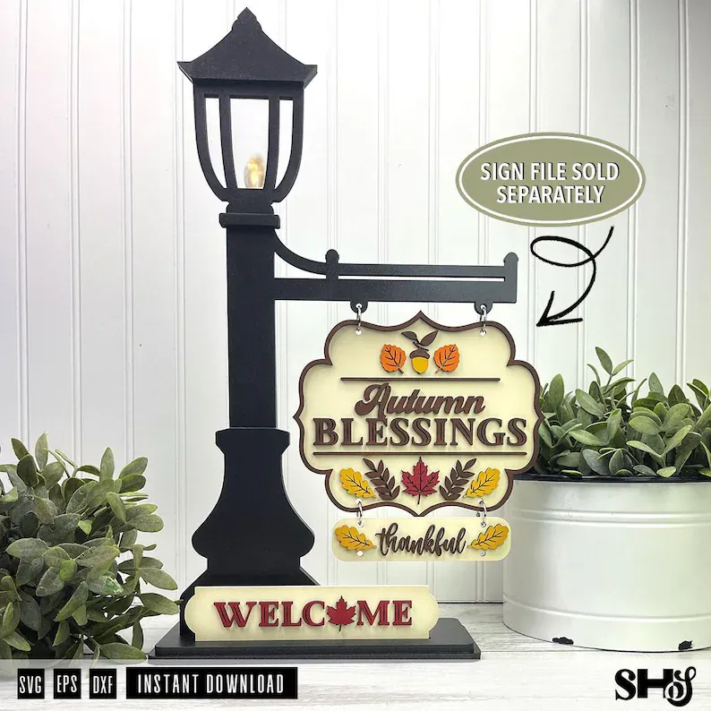 One Lamp Post, Endless Possibilities: A Vintage Interchangeable Sign Holder SVG